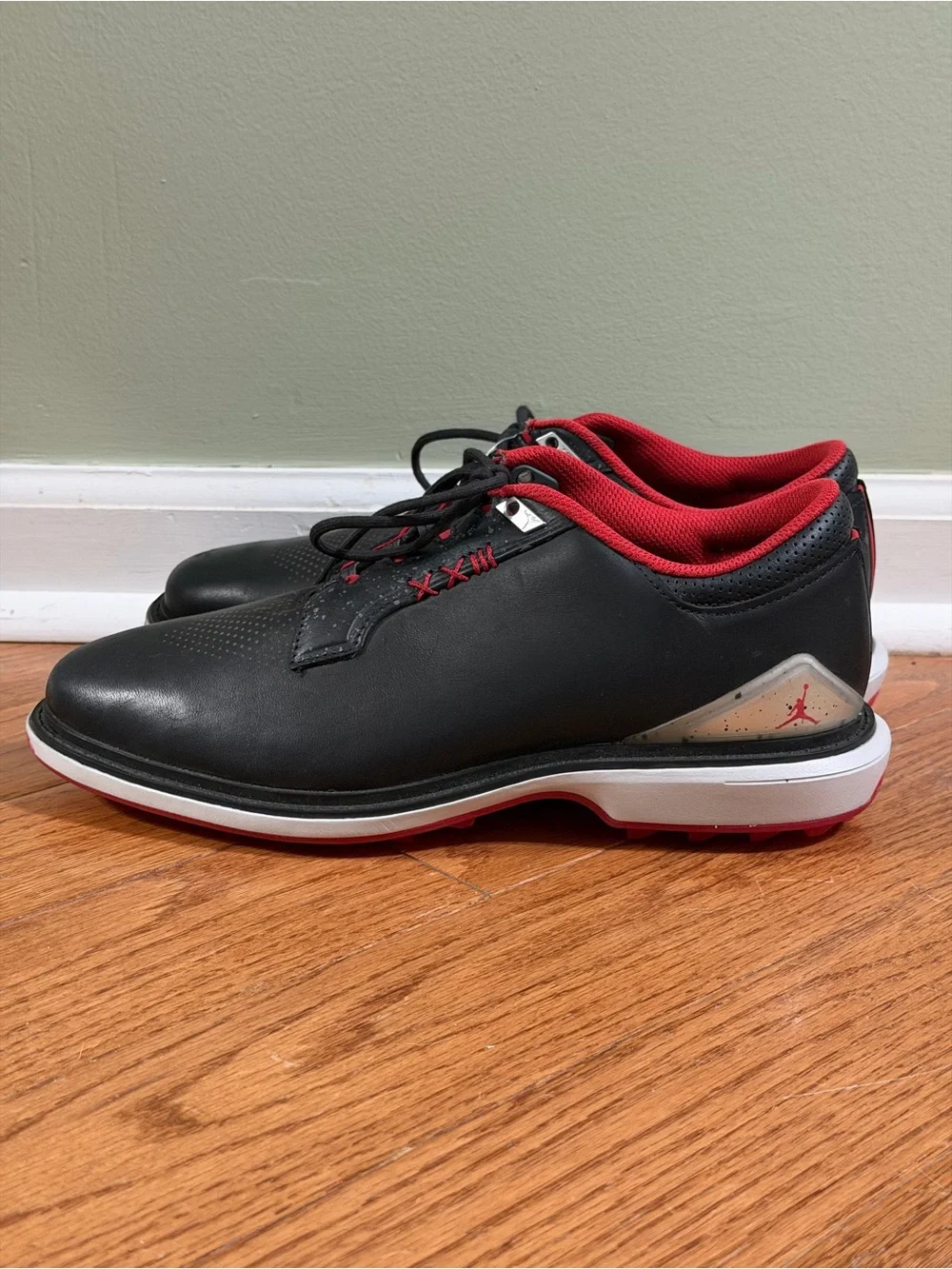 Jordan Men’s Black and Red Athletic Golf Shoes